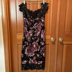 MARCHESA Notte beaded gown.